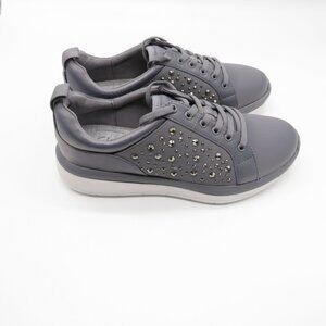 Clarks Womens Cloudsteppers Gray Sneakers With Rhinestone Accents Size 6 NEW